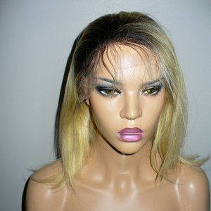 VERY SOFT HUMAN HAIR BLONDE OMBRE FRENCH LACE #613